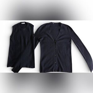 Authentic Prada 100% Cashmere Sleeveless Top & Cardigan Twinset Made in Italy